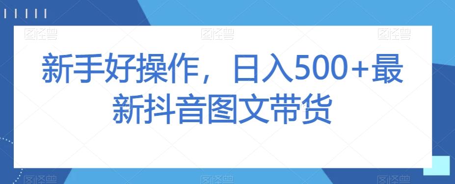 新手好操作，日入500+最新抖音图文带货【揭秘】-氚客吧
