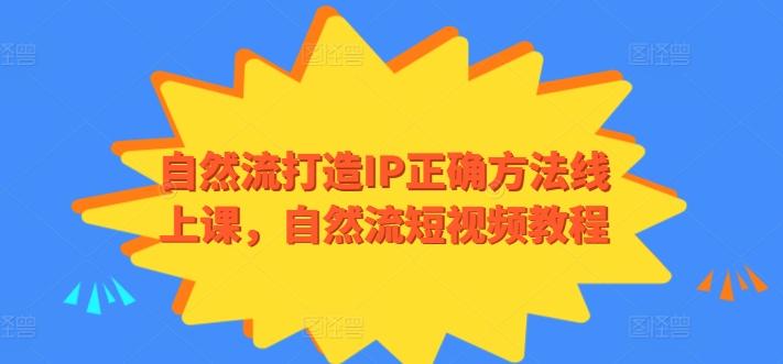 自然流打造IP正确方法线上课，自然流短视频教程-氚客吧