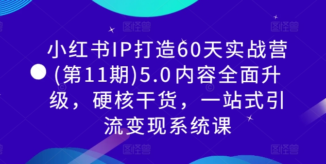 小红书IP打造60天实战营(第11期)5.0​内容全面升级，硬核干货，一站式引流变现系统课-氚客吧