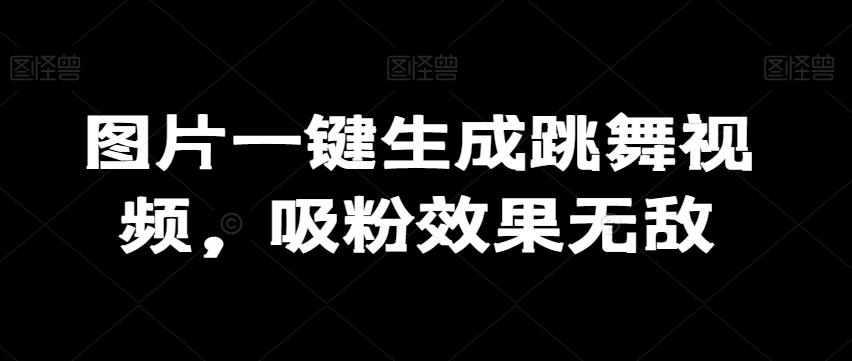 图片一键生成跳舞视频，吸粉效果无敌-氚客吧