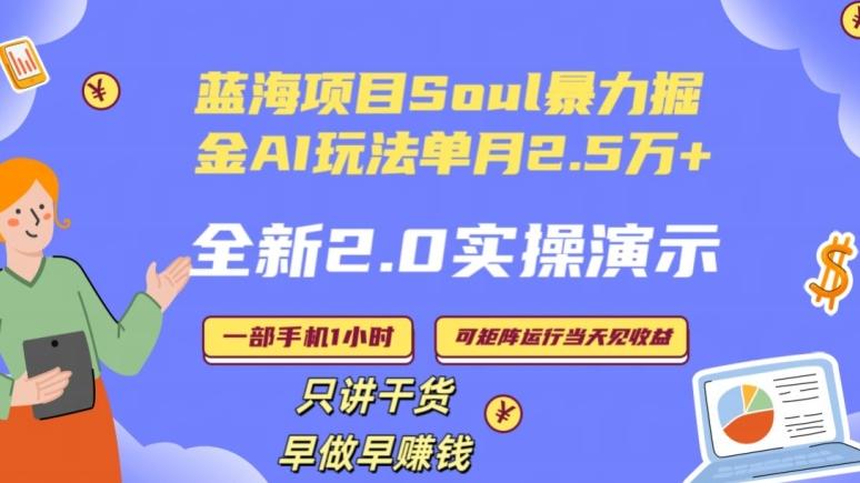 Soul怎么做到单月变现25000+全新2.0AI掘金玩法全程实操演示小白好上手【揭秘】-氚客吧