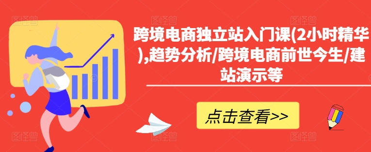跨境电商独立站入门课(2小时精华),趋势分析/跨境电商前世今生/建站演示等-氚客吧