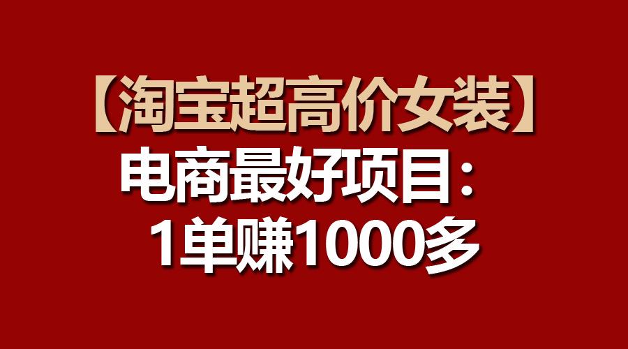 【淘宝超高价女装】电商最好项目：一单赚1000多-氚客吧