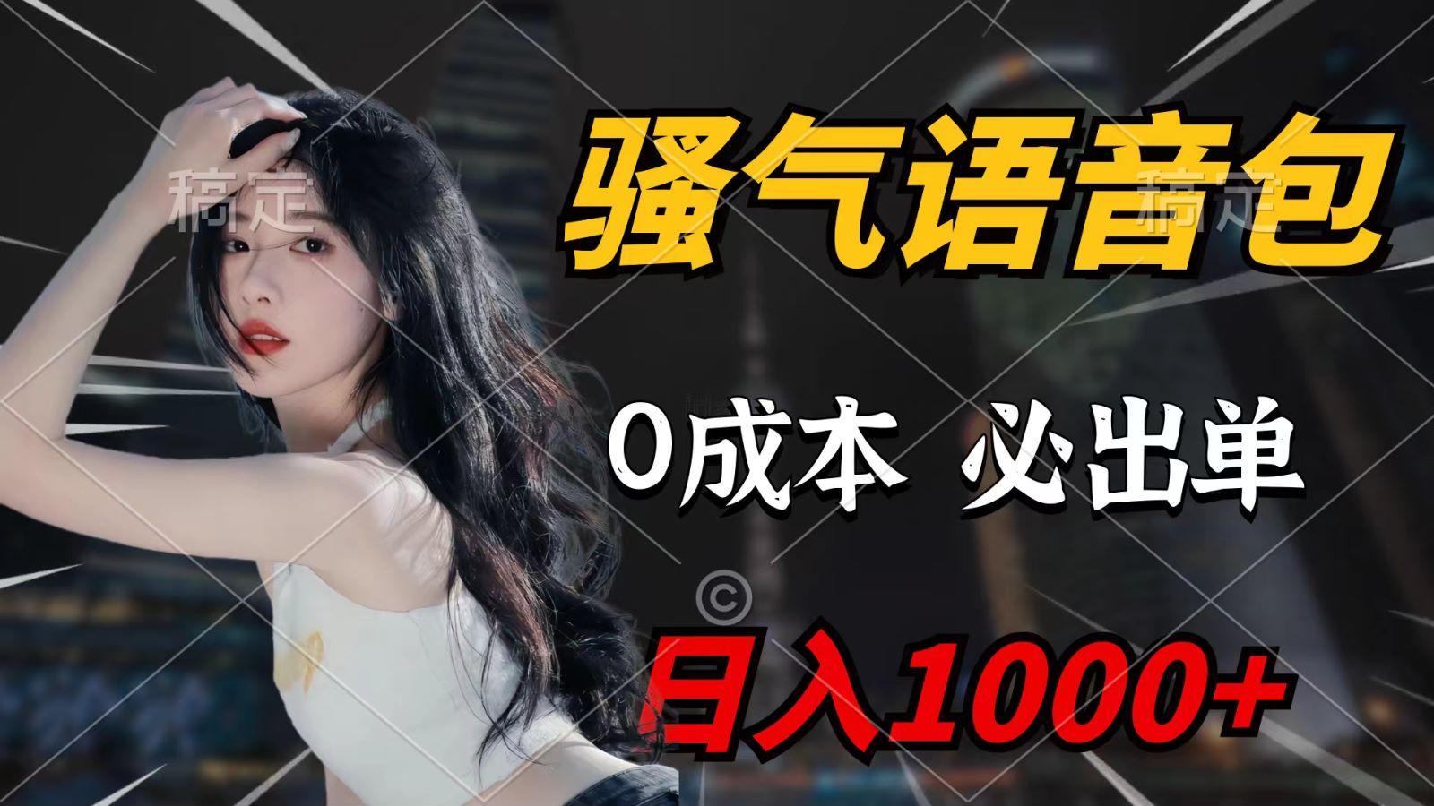 (9701期)骚气语音包，0成本一天1000+，闭着眼也能出单，详细教程！-氚客吧