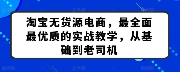 淘宝无货源电商，最全面最优质的实战教学，从基础到老司机-氚客吧