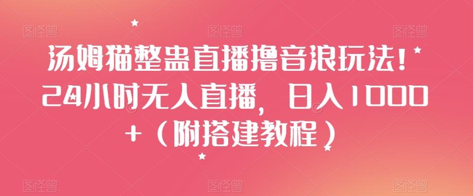 汤姆猫整蛊直播撸音浪玩法！24小时无人直播，日入1000+（附搭建教程）【揭秘】-氚客吧