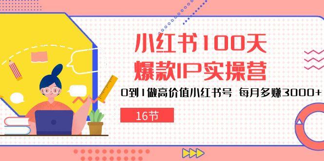 小红书100天-爆款IP实操营，0到1做高价值小红书号 每月多赚3000+(16节-氚客吧
