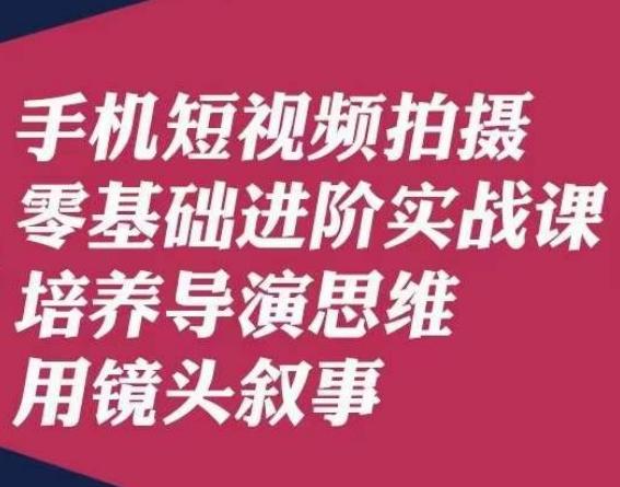 手机短视频拍摄零基础进阶实战课，培养导演思维用镜头叙事唐先生-氚客吧