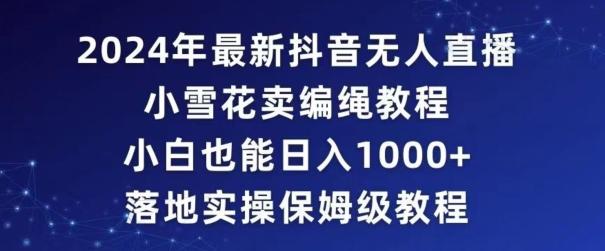 2024年抖音最新无人直播小雪花卖编绳项目，小白也能日入1000+落地实操保姆级教程【揭秘】-氚客吧