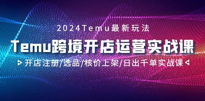 2024Temu跨境开店运营实战课，开店注册/选品/核价上架/日出千单实战课-氚客吧