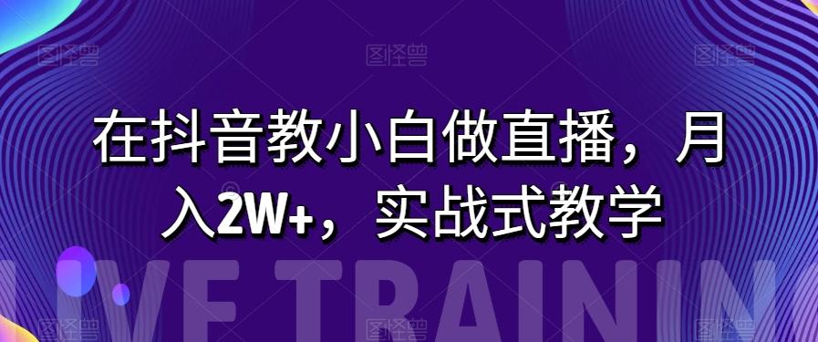 在抖音教小白做直播，月入2W+，实战式教学【揭秘】-氚客吧
