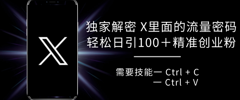 独家解密 X 里面的流量密码，复制粘贴轻松日引100+-氚客吧
