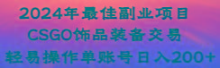 2024年最佳副业项目 CSGO饰品装备交易 轻易操作单账号日入200+-氚客吧