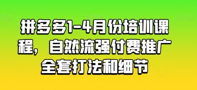拼多多1-4月份培训课程，自然流强付费推广全套打法和细节-氚客吧
