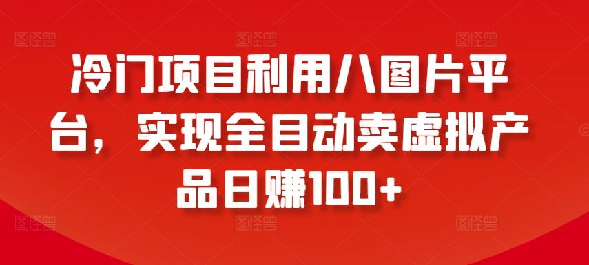 冷门项目利用八图片平台，实现全目动卖虚拟产品日赚100+【揭秘】-氚客吧