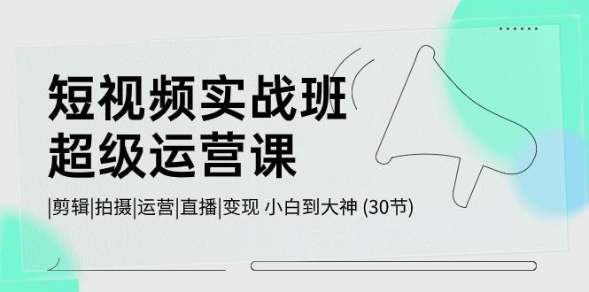 短视频实战班超级运营课 |剪辑|拍摄|运营|直播|变现 小白到大神 (30节)-氚客吧