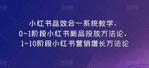 小红书品效合一系统教学，​0~1阶段小红书新品投放方法论，​1~10阶段小红书营销增长方法论-氚客吧