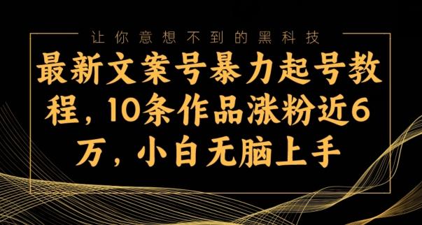 最新文案号暴力起号教程，10条作品涨粉近6万，小白无脑上手-氚客吧