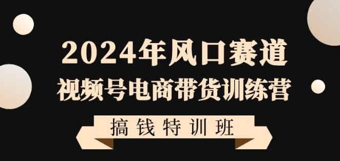 2024年风口赛道视频号电商带货训练营搞钱特训班，带领大家快速入局自媒体电商带货-氚客吧