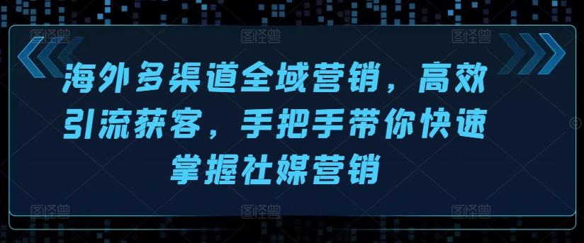 海外多渠道全域营销，高效引流获客，手把手带你快速掌握社媒营销-氚客吧