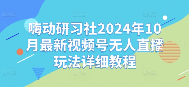 嗨动研习社2024年10月最新视频号无人直播玩法详细教程-氚客吧