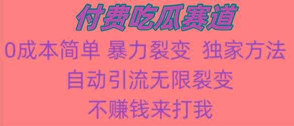 吃瓜付费赛道，暴力无限裂变，0成本，实测日入700+！！！-氚客吧