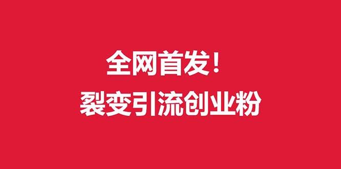 (全网首发)外面收费几千的裂变引流高质量创业粉-氚客吧