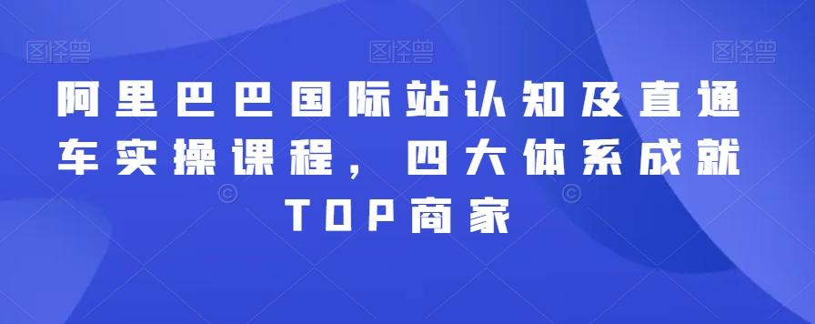 阿里巴巴国际站认知及直通车实操课程，四大体系成就TOP商家-氚客吧