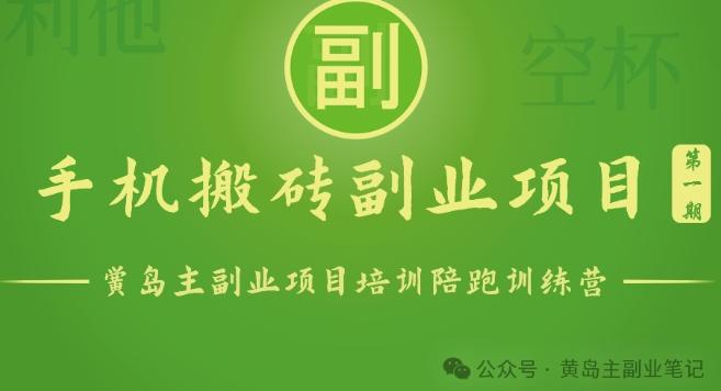 手机搬砖小副业项目训练营1.0，实测1小时收益50+，一部手机轻松日入100+-氚客吧