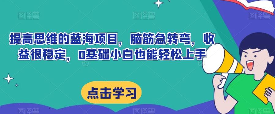 提高思维的蓝海项目，脑筋急转弯，收益很稳定，0基础小白也能轻松上手-氚客吧