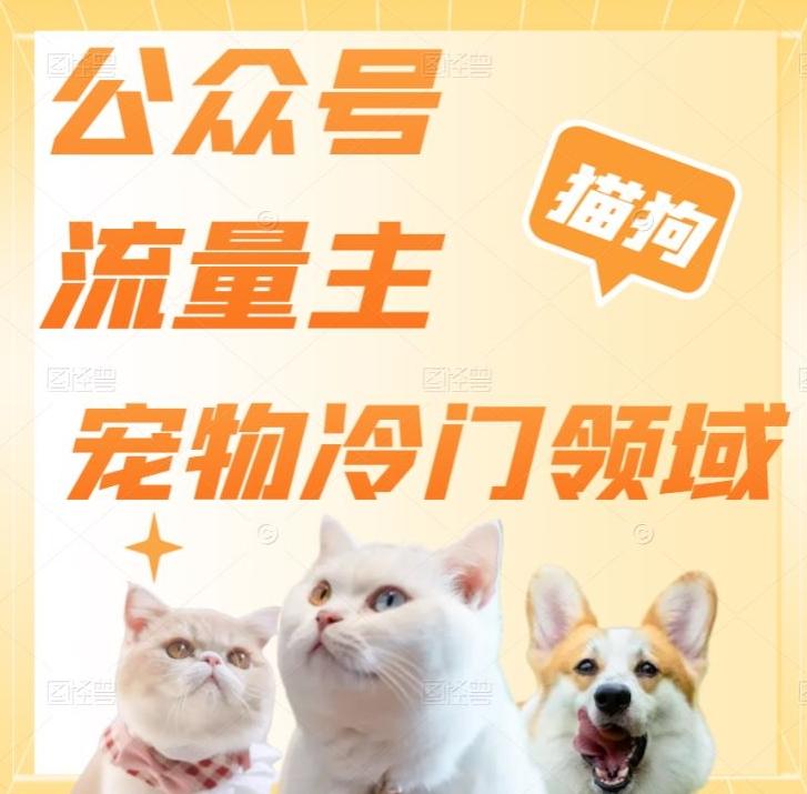 公众号流量主，萌宠冷门领域，单日收益2000+，简单暴力掘金，矩阵操作，无限放大收益！-氚客吧