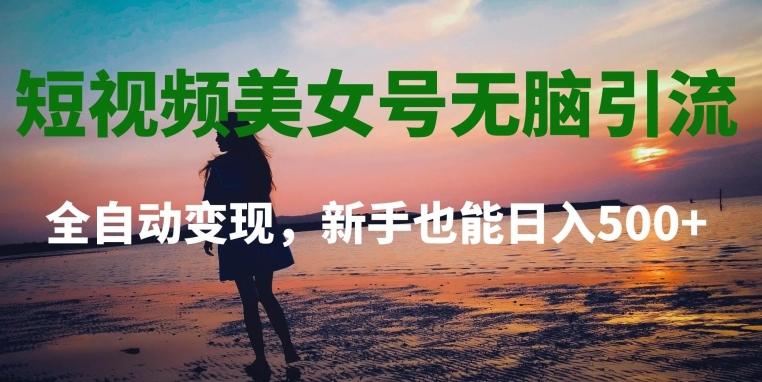 短视频美女号无脑引流，全自动变现，新手也能日入500+-氚客吧