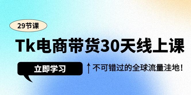 (9463期)Tk电商带货30天线上课，不可错过的全球流量洼地(29节课)-氚客吧