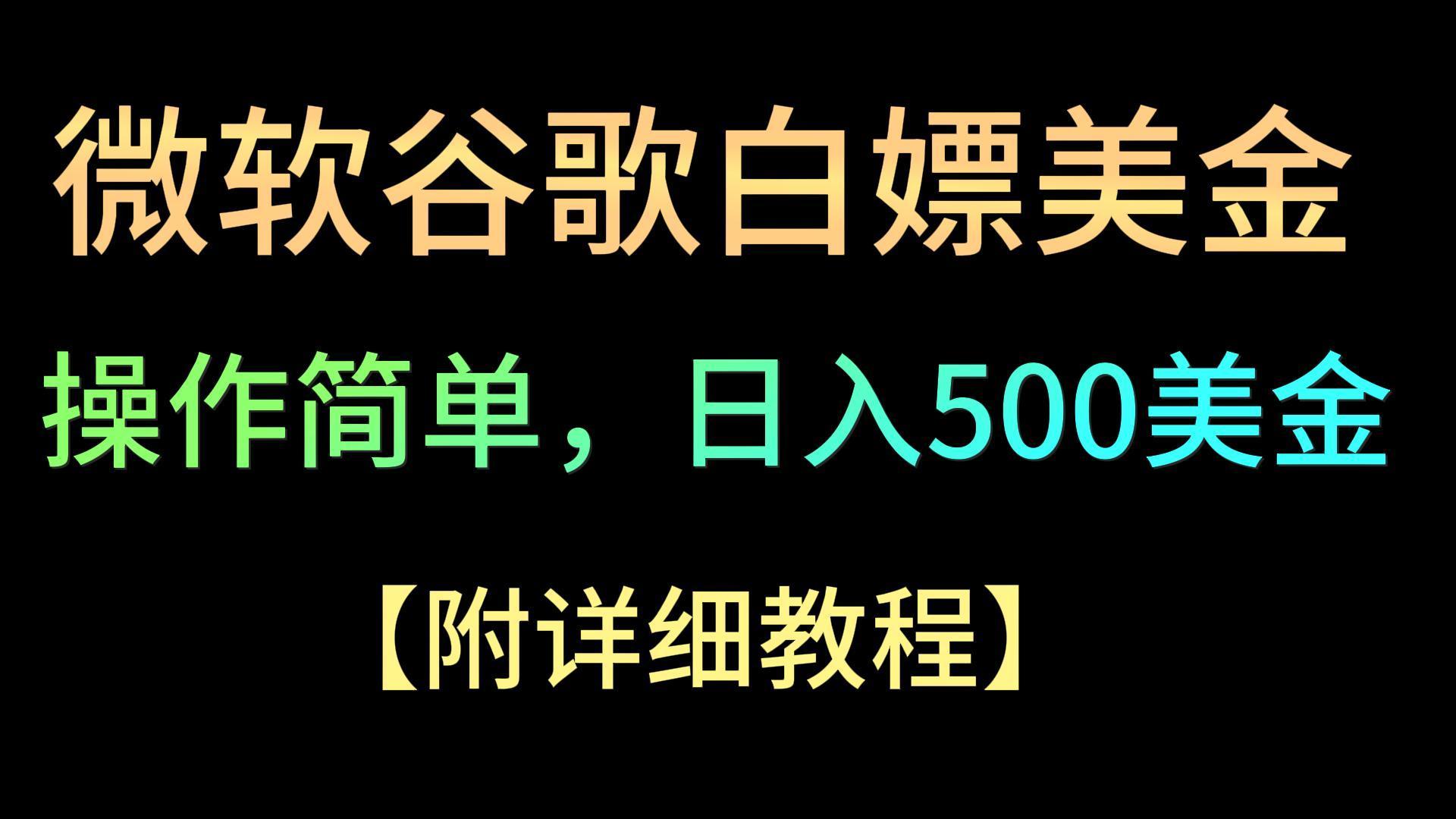 微软谷歌项目3.0，轻松日赚500+美金，操作简单，小白也可轻松入手！-氚客吧