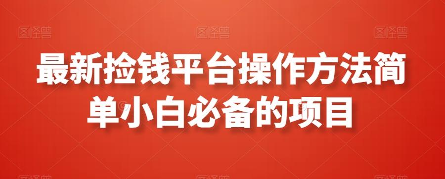 最新捡钱平台操作方法简单小白必备的项目-氚客吧