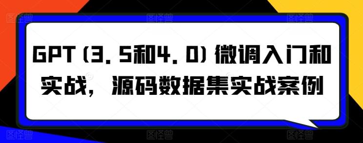 GPT(3.5和4.0)微调入门和实战，源码数据集实战案例-氚客吧