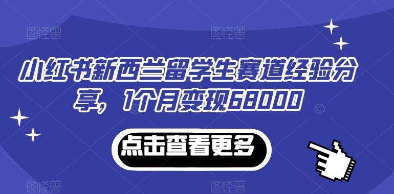 小红书新西兰留学生赛道经验分享，1个月变现68000【揭秘】-氚客吧