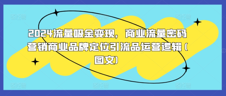 2024流量吸金变现，商业流量密码营销商业品牌定位引流品运营逻辑(图文)-氚客吧
