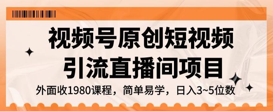 视频号原创短视频引流直播间项目，日入3~5五位数【揭秘】-氚客吧