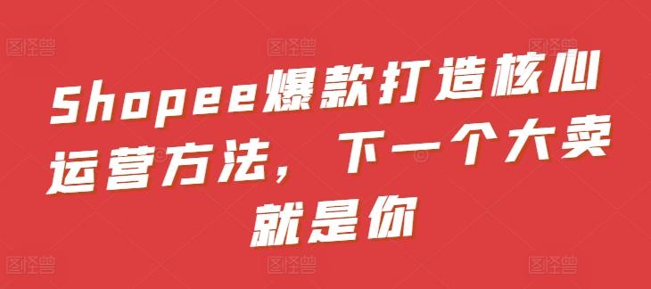 Shopee爆款打造核心运营方法，下一个大卖就是你-氚客吧