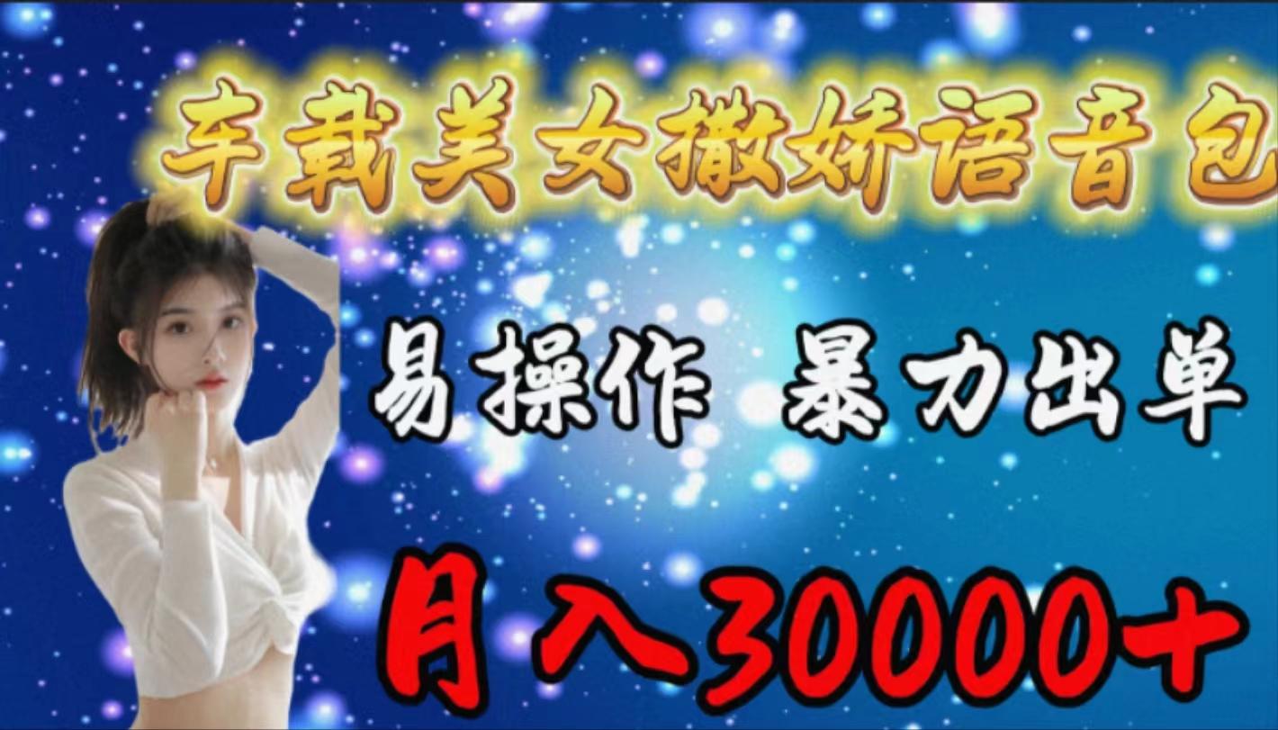 (9710期)车载女生撒娇语音包，易操作，暴力出单，月入30000+-氚客吧