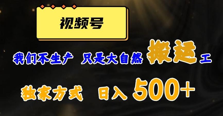 视频号轻松搬运日赚500+，一个1分钟1条原创视频【揭秘】-氚客吧