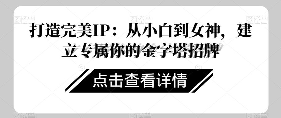打造完美IP：从小白到女神，建立专属你的金字塔招牌-氚客吧