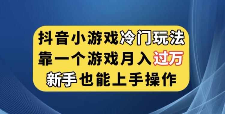 抖音小游戏冷门玩法，靠一个游戏月入过万，新手也能轻松上手【揭秘】-氚客吧