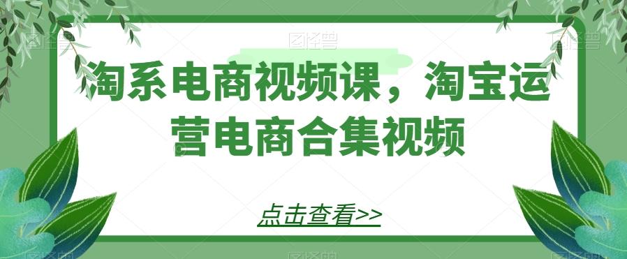 淘系电商视频课，淘宝运营电商合集视频-氚客吧