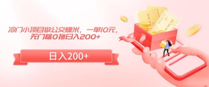冷门小项目做公交赚米，一单10元，无门槛0撸日入200+【揭秘】-氚客吧