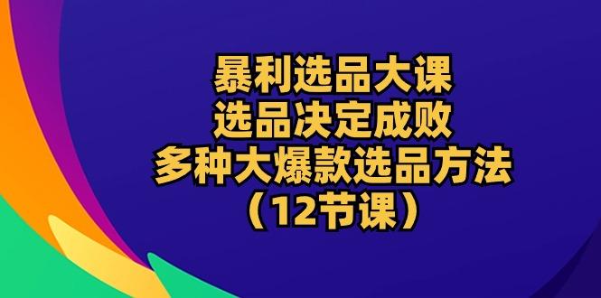 暴利 选品大课：选品决定成败，教你多种大爆款选品方法(12节课-氚客吧