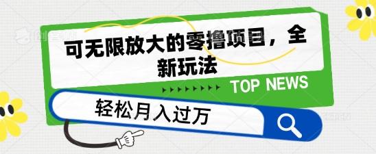 可无限放大的零撸项目，全新玩法，一天单机撸个50+没问题【揭秘】-氚客吧