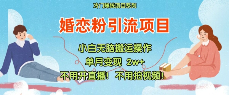 小红书婚恋粉引流，不用开直播，不用拍视频，不用做交付【揭秘】-氚客吧