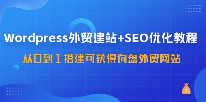 WordPress外贸建站+SEO优化教程，从0到1搭建可获得询盘外贸网站(57节课)-氚客吧